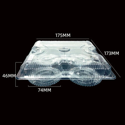 SH-0058 Emballages en PET transparents jetables de qualité alimentaire pour gâteaux à la pâte d'œuf à emporter