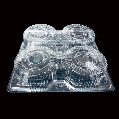 SH-0058 Emballages en PET transparents jetables de qualité alimentaire pour gâteaux à la pâte d'œuf à emporter