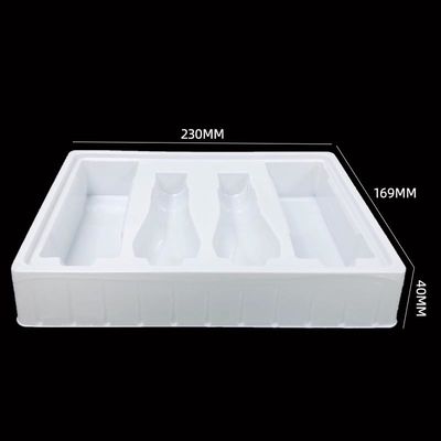 Kit de soins de la peau plateau d'insertion en plastique d'emballage blanc PS plateau moulé en ampoules pour les cosmétiques