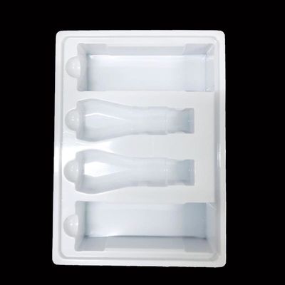 Kit de soins de la peau plateau d'insertion en plastique d'emballage blanc PS plateau moulé en ampoules pour les cosmétiques