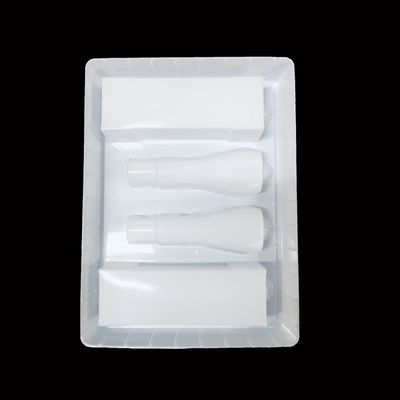 Kit de soins de la peau plateau d'insertion en plastique d'emballage blanc PS plateau moulé en ampoules pour les cosmétiques