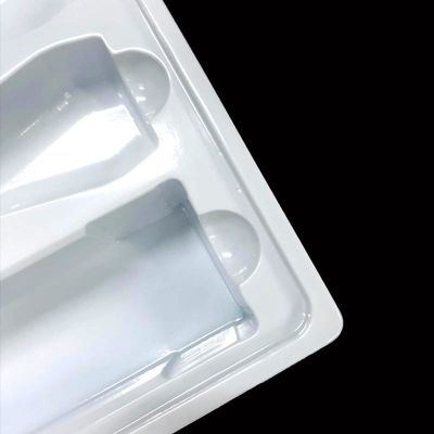 Kit de soins de la peau plateau d'insertion en plastique d'emballage blanc PS plateau moulé en ampoules pour les cosmétiques