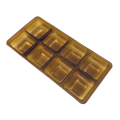 Compartiment personnalisé à 6 compartiments de couleur Amber Blister Insert Tray pour boîte en plastique Mooncake