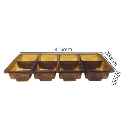 Compartiment personnalisé à 6 compartiments de couleur Amber Blister Insert Tray pour boîte en plastique Mooncake