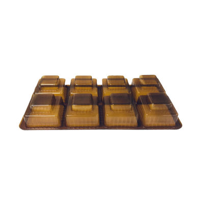 Compartiment personnalisé à 6 compartiments de couleur Amber Blister Insert Tray pour boîte en plastique Mooncake