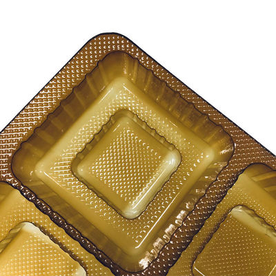Compartiment personnalisé à 6 compartiments de couleur Amber Blister Insert Tray pour boîte en plastique Mooncake