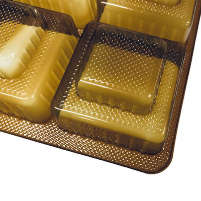 Compartiment personnalisé à 6 compartiments de couleur Amber Blister Insert Tray pour boîte en plastique Mooncake