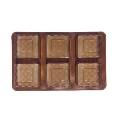 ISO45001 Plateau en PET ambre approuvé pour gâteaux de lune pâtisseries en matériau à vide