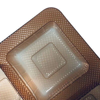 ISO45001 Plateau en PET ambre approuvé pour gâteaux de lune pâtisseries en matériau à vide