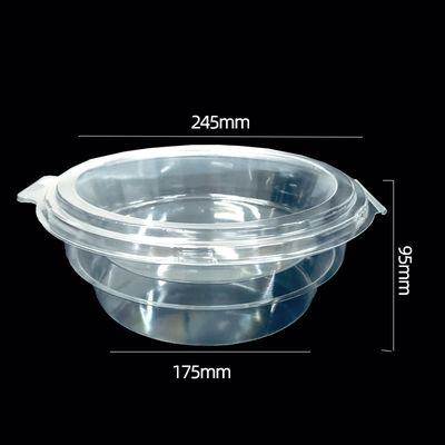 Commande personnalisée Acceptée PET transparent bocal en plastique à charnière rond Bouchette en forme de coquille