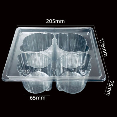 Produits alimentaires de qualité 4 Boîtes en plastique pour gâteaux jetables Muffins Type plastique PET