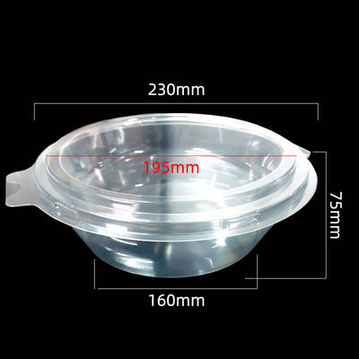 Taille personnalisée Clamshell en PET claire pour les bols en papier en aluminium