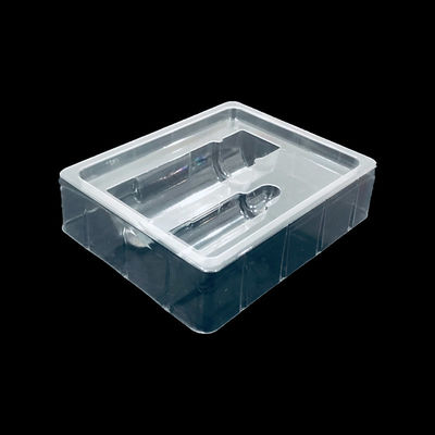 Produit plateau d'insertion d'emballage en PET transparent pour le kit de soins de la peau en plastique