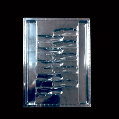 Emballage en plastique PET transparent, plateau jetable sur mesure pour couteaux pliants